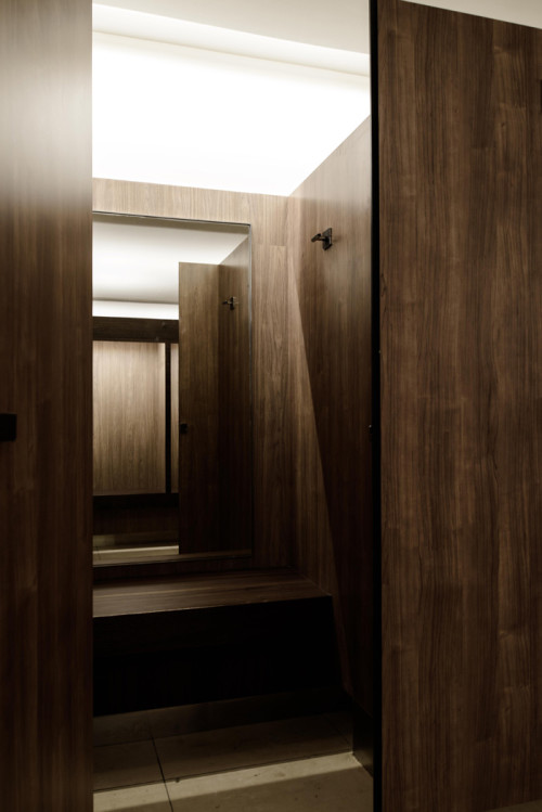Individualised changing cubicles in refurbished changing rooms.
