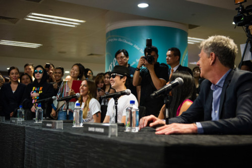 Judges of Asia's Got Talent giving their opinions on staff talent contest.