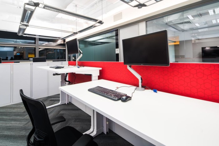 Adjustable table is designed for health and wellness of staff which enables employees to stretch their back.