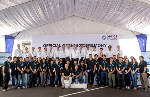 Optics Balzers team at the launch.