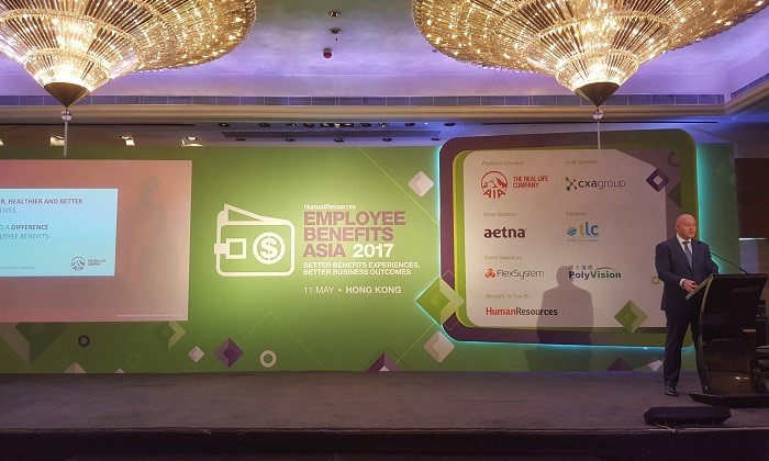 Peter Crewe on stage at EBA